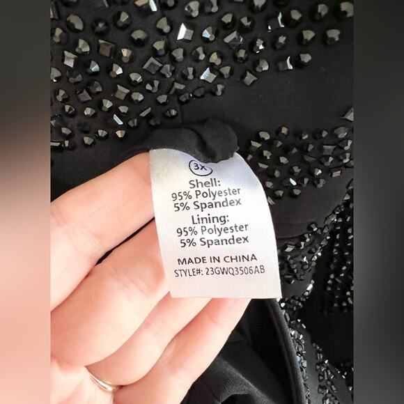 Fashion nova nova luxe NWT Karina suit set black beaded crystal gala wedding 3X - Picture 8 of 16